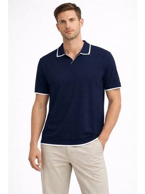 Cazador Erkek Polo Yaka Triko Tshirt 34125 Lacivert