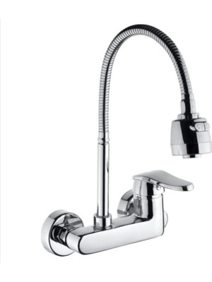 Lupobianco Yandan Kollu Mix Aplike 2 Foksiyonlu Spiral Borulu Eviye Bataryası