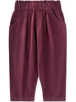 Cigit Kadife Boyfriend Pantolon 1-8 Yaş Mürdüm