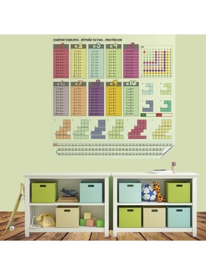 Roichil 70X70CM Statik Iz Bırakmaz Kağıt Renkli Çarpım Tablosu