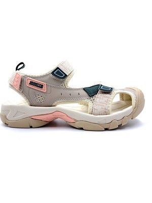 Humtto HM740093B Kadın Bej Cırtlı Outdoor Trekking Spor Sandalet Suya Dayanıklı Tekstil Malzeme