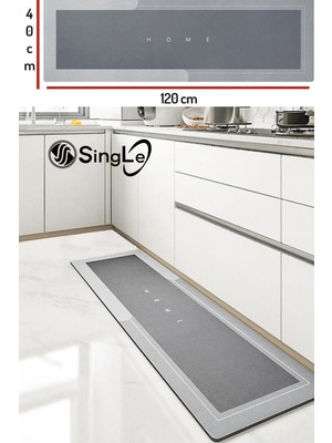 Normadia Yumuşak Gri Banyo Paspası 40X120 Cm, Kaymaz Tabanlı, Su Emici