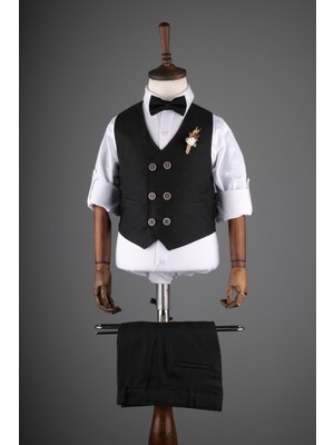 6 Düğmeli Yelekli Çocuk Takım Elbise