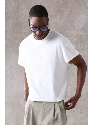 Tarz Cool Erkek Siyah Bisiklet Yaka Kısa Kollu T-Shirt