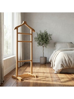 Hestia Gundays Home Tekli Dilsiz Uşak Naturel Masif Gürgen Ağacı El Yapımı Askılık