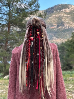 Örük Evi Afrika Örgülü Rasta Saç Tokası – El Yapımı Bohem Etnik Aksesuar