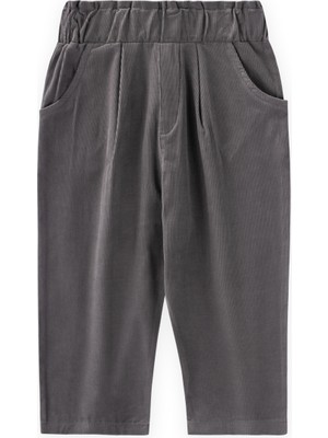 Cigit Kadife Boyfriend Pantolon 1-8 Yaş Gri