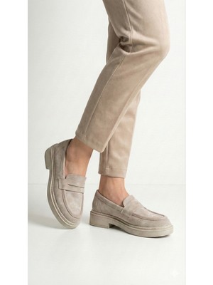 Noliva Kadın Siyah Süet Loafer Günlük Düz Taban Maskülen Ayakkabı