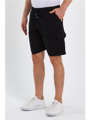Tarz Cool Erkek Füme Kargo Cepli Regular Bağcıklı Keten ŞORT-CREPESRT01R03S