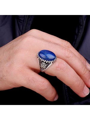 Argento Silver Lapis Taşlı 925 Ayar Gümüş Yüzük