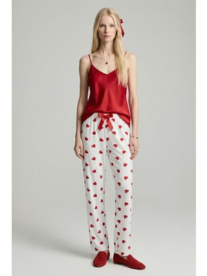 Rays 4530 Kalp Desen Pijama Beyaz