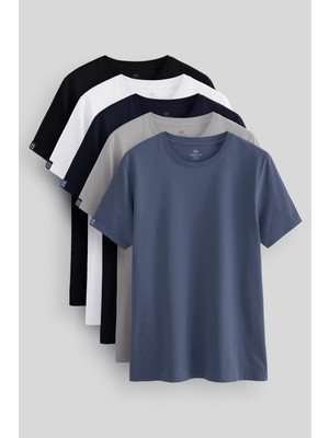 Tommy Life Standart Fit Basic O Yaka 5li Paket Erkek T-Shirt - 87911