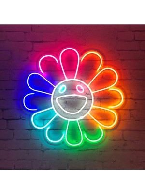 NEON LED KAYSERİ Çiçek Neon, Renkli Neon Çiçek Duvar Dekorarasyon Neon
