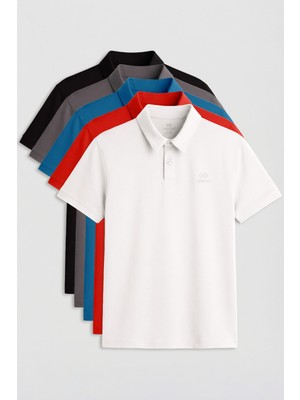 Tommy Life Standart Fit Basic Polo Yaka 5li Paket Erkek T-Shirt - 87748