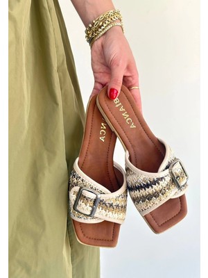 Veralya Revin Bej Cilt Terlik