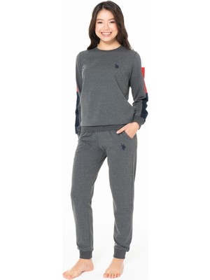 U.S. POLO ASSN U.s Polo Assn. Kadın Uzun Kollu Bisiklet Yaka Paçası Bantlı Rahat Ev Giyim S26115