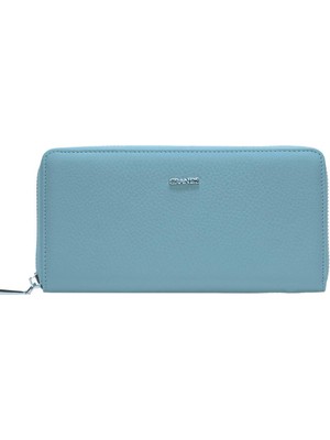 Grande Gerçek Deri Fermuarlı Kadın Cüzdanı Büyük Boy Hakiki Deri