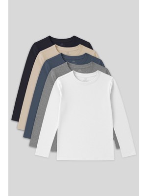 Tommy Life Standart Fit Basic O Yaka 5li Paket Unisex Çocuk T-Shirt - 11329