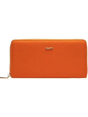 Grande Gerçek Deri Fermuarlı Kadın Cüzdanı Büyük Boy Hakiki Deri