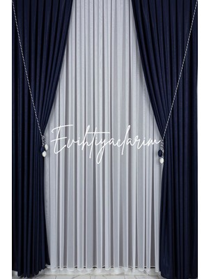 Tül Shop Titi Bambu 1/2 Seyrek Pileli Tül Perde Ütü Istemez Hafif ve Şık Duruş