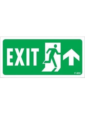 Zemira Exit Yukarı Sağ Ok Işaretli Uyarı Levhası 17,5X25 KOD:955