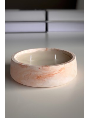 A V Concept Mermer Desenli Beton Kase Çift Fitilli Vanilya Kokulu Mum – Dekoratif & Hediye