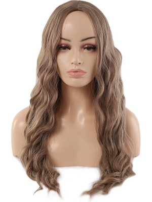 Zemira Su Dalgası Uzun Perçemsiz Fiber Sen Peruk / Küllü Bebek Sarı