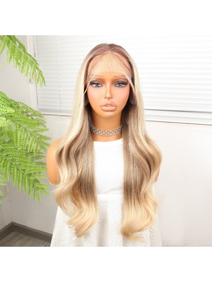 Zemira Kumral Platin Ombreli Fiber Sen Hafif Dalgalı Tül Peruk