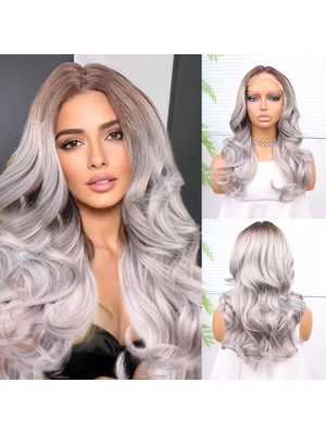 Zemira Açık Kumral Gri Ombreli Bebek Lı Fiber Sen Tül Peruk