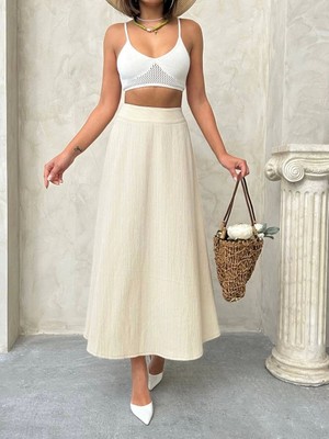 Zemira Uzun Astarlı Etek