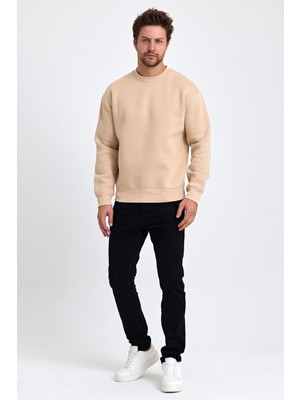 Tarz Cool Erkek Yumuşacık Kumaşlı Regular Fit Yuvarlak Yakalı Sweatshirt