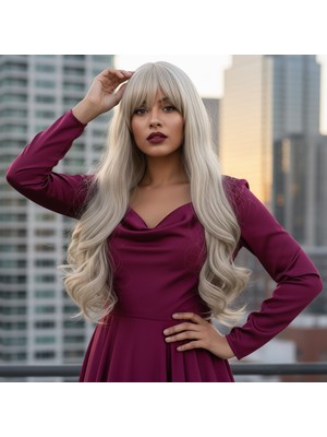 Zemira Kahküllü Uzun Dalgalı Fiber Sen Peruk / Balköpüğü / Platin Röfleli