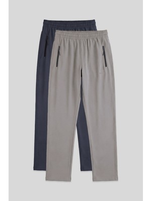 Tommy Life Standart Kalıp 2li Paket Antrasit-Taş Erkek Eşofman Alt - 84768