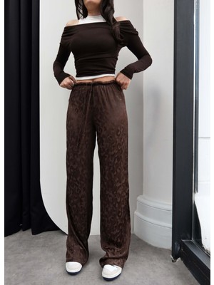 Esra Helvacı Jakarlı Saten Pantolon