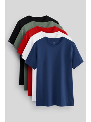 Tommy Life Standart Fit Basic O Yaka 5li Paket Erkek T-Shirt - 87911