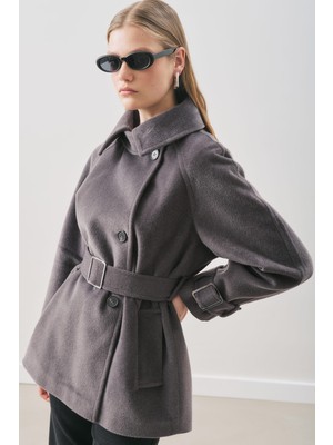 Manuka Premıum Kaşe Geniş Kaban Gri