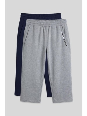 Tommy Life Standart Kalıp 2li Paket İndigo-Gri Melanj Melanj Erkek Kapri - 83092