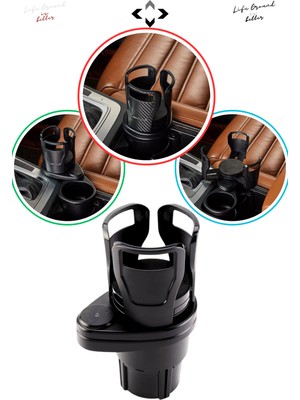 Liground Oto Bardaklık Yemek & Içecek Tutucu Bardaklık Genişletici Organizer  Araçta Rahat Yemek Yeme Aparatı