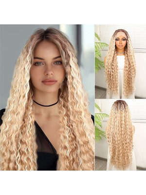 Zemira Afro Dalga Rus Kumralı Balköpüğü Ombreli Platin Işıltılı Fiber Sen Tül Peruk