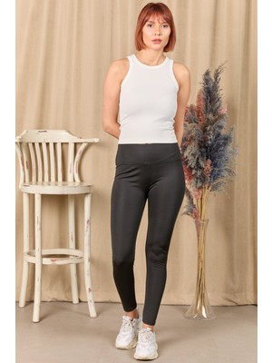 Zemira Kadın Yüksek Bel Şardonlu Tayt