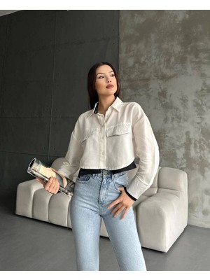 Zemira Çift Renkli Kısa Gömlek S4021