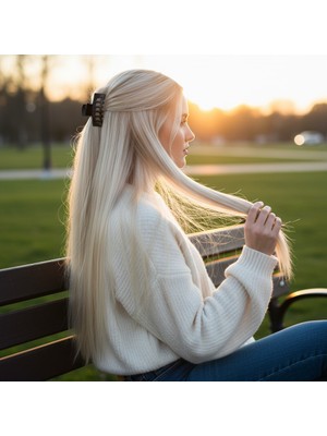 Zemira Fiber Sen Düz 8 Parça Çıt Çıt / Platin