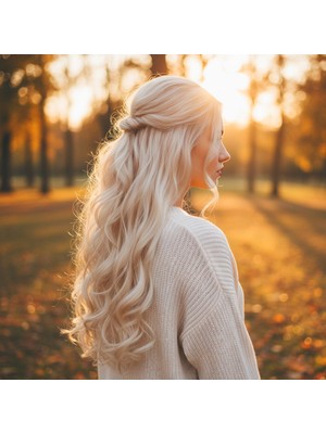 Zemira Fiber Sen Dalgalı 8 Parça Çıt Çıt / Açık Platin