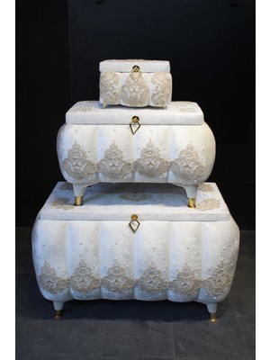 Huzur Çeyiz Mimoza Model 3'lü Çeyiz Sandığı