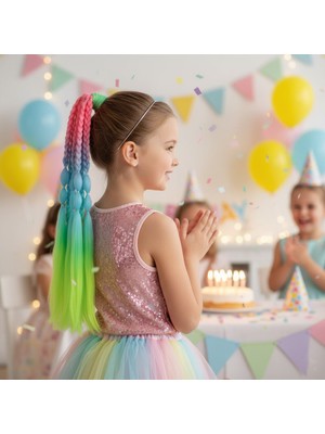 Zemira Bn ve Düz Salaş Örgülü Lastikli At Kuyruğu / ACM13