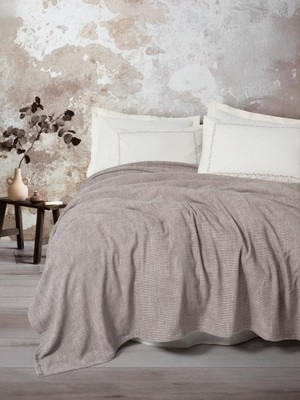 Zemira Embrova Şönil Çift Kişilik Yatak Örtüsü/pike Takımı Loom Bej