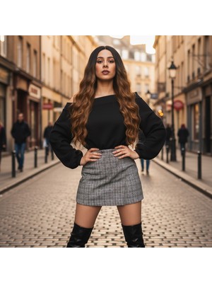 Zemira Fiber Sen Uzun Su Dalgası Peruk / Siyah / Karamel Ombreli