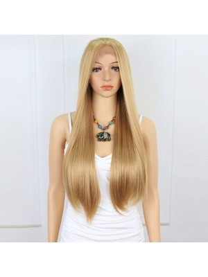 Zemira Düz Fiber Sen Tül Peruk / Karamel / Platin Röfleli