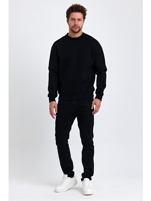 Tarz Cool Erkek Yumuşacık Kumaşlı Regular Fit Yuvarlak Yakalı Sweatshirt