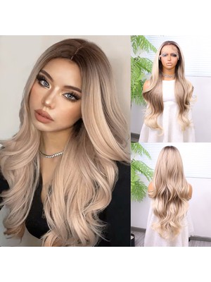 Zemira Kumral Platin Ombre ve Röfleli Bebek Lı Fiber Sen Tül Peruk